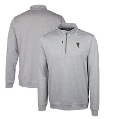 Atlanta Falcons Cutter & Buck Stealth Heathered Big & Tall Throwback Logo Quarter-Zip Pullover Top Gray - NFL