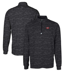 San Francisco 49ers Cutter & Buck Throwback Logo Big & Tall Traverse Camo Print Stretch Quarter-Zip Pullover Top Black - NFL