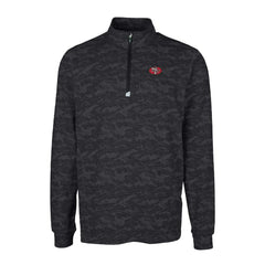 San Francisco 49ers Cutter & Buck Throwback Logo Big & Tall Traverse Camo Print Stretch Quarter-Zip Pullover Top Black - NFL