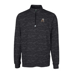 Cleveland Browns Cutter & Buck Throwback Logo Big & Tall Traverse Camo Print Stretch Quarter-Zip Pullover Top Black - NFL