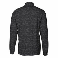 Detroit Lions Cutter & Buck Throwback Logo Big & Tall Traverse Camo Print Stretch Quarter-Zip Pullover Top Black - NFL