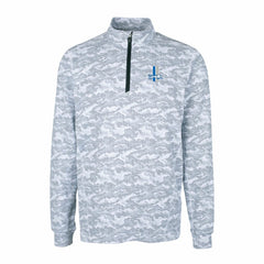 Detroit Lions Cutter & Buck Throwback Logo Big & Tall Traverse Camo Print Stretch Quarter-Zip Pullover Top Charcoal - NFL