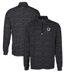 Las Vegas Raiders Cutter & Buck Throwback Logo Big & Tall Traverse Camo Print Stretch Quarter-Zip Pullover Top Black - NFL