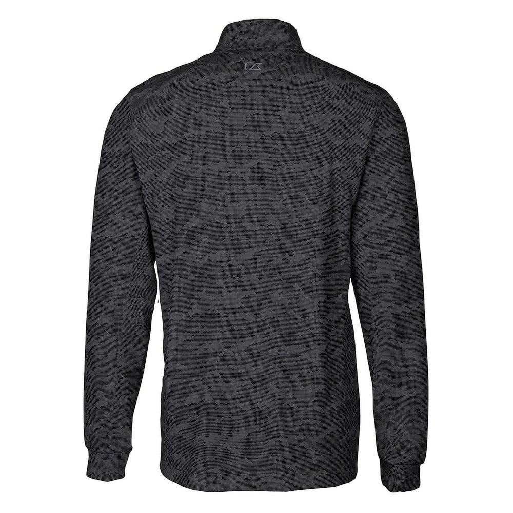 Las Vegas Raiders Cutter & Buck Throwback Logo Big & Tall Traverse Camo Print Stretch Quarter-Zip Pullover Top Black - NFL