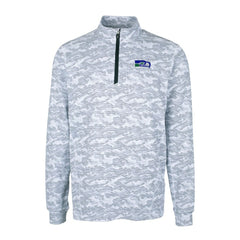 Seattle Seahawks Cutter & Buck Throwback Logo Big & Tall Traverse Camo Print Stretch Quarter-Zip Pullover Top Charcoal - NFL
