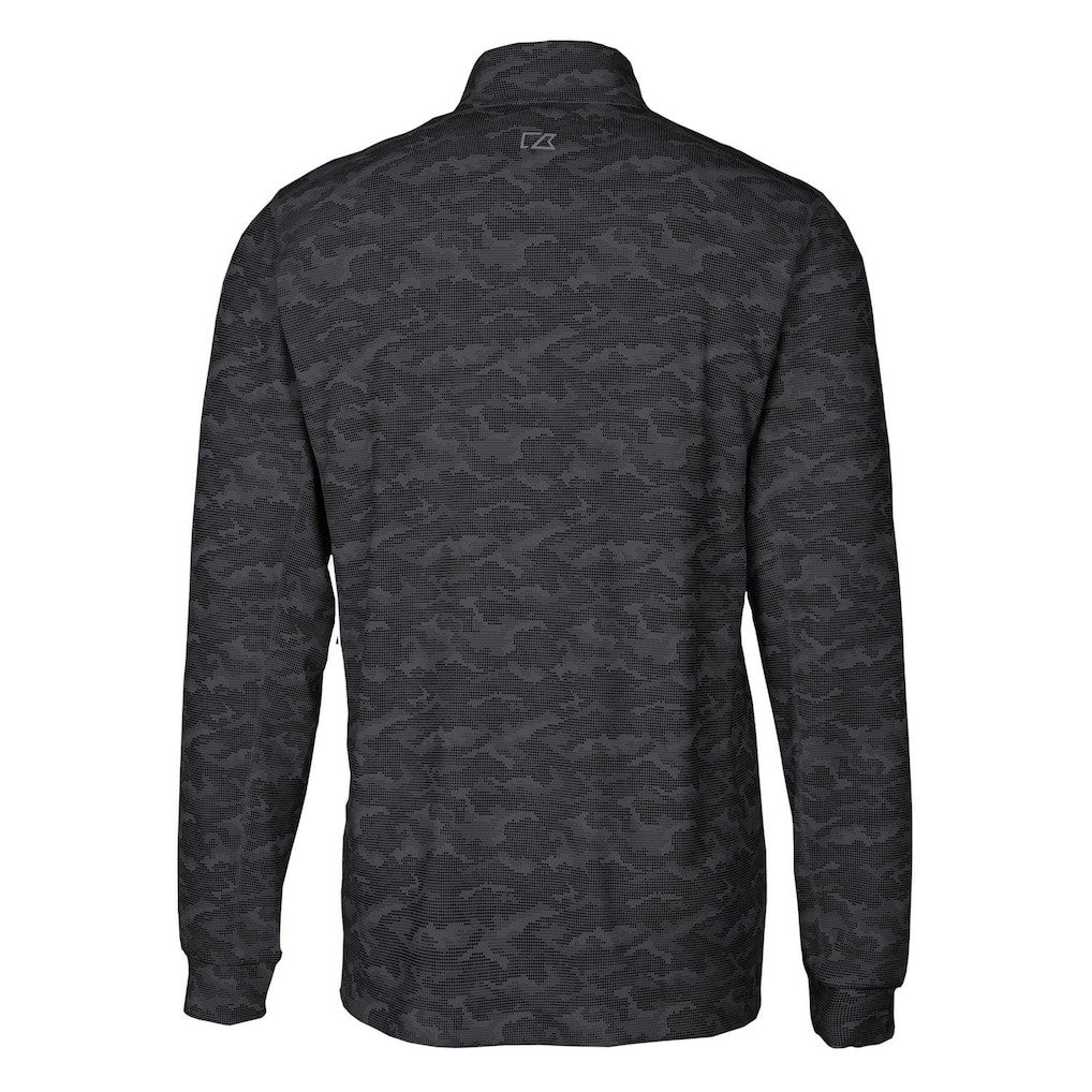 Pittsburgh Steelers Cutter & Buck Throwback Logo Big & Tall Traverse Camo Print Stretch Quarter-Zip Pullover Top Black - NFL
