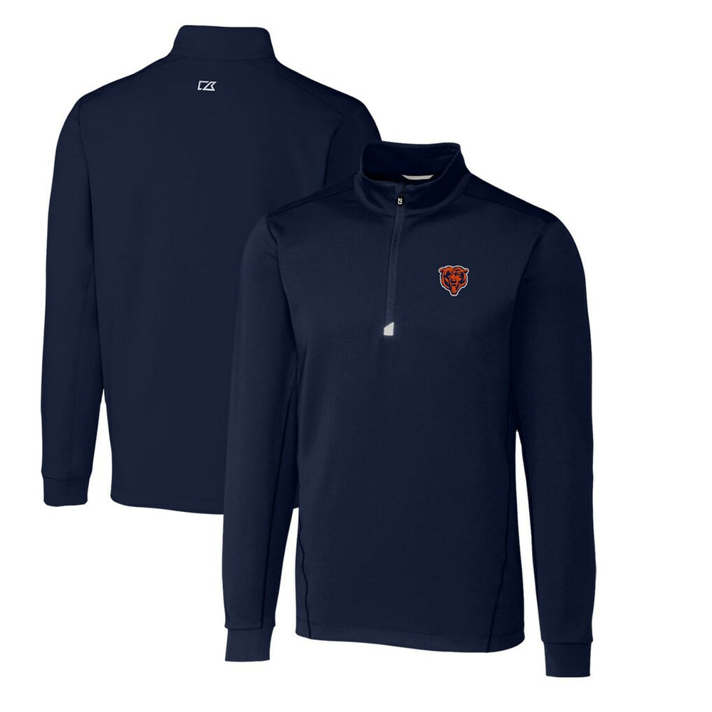 Chicago Bears Cutter & Buck Throwback Logo Traverse Stretch Quarter-Zip Big & Tall Pullover Top Navy - NFL