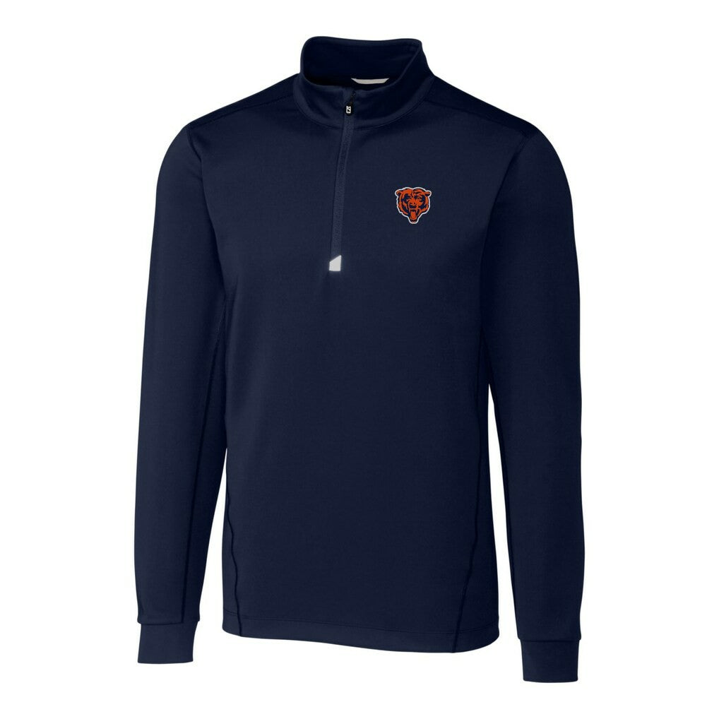 Chicago Bears Cutter & Buck Throwback Logo Traverse Stretch Quarter-Zip Big & Tall Pullover Top Navy - NFL