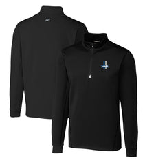 Detroit Lions Cutter & Buck Throwback Logo Traverse Stretch Quarter-Zip Big & Tall Pullover Top Black - NFL