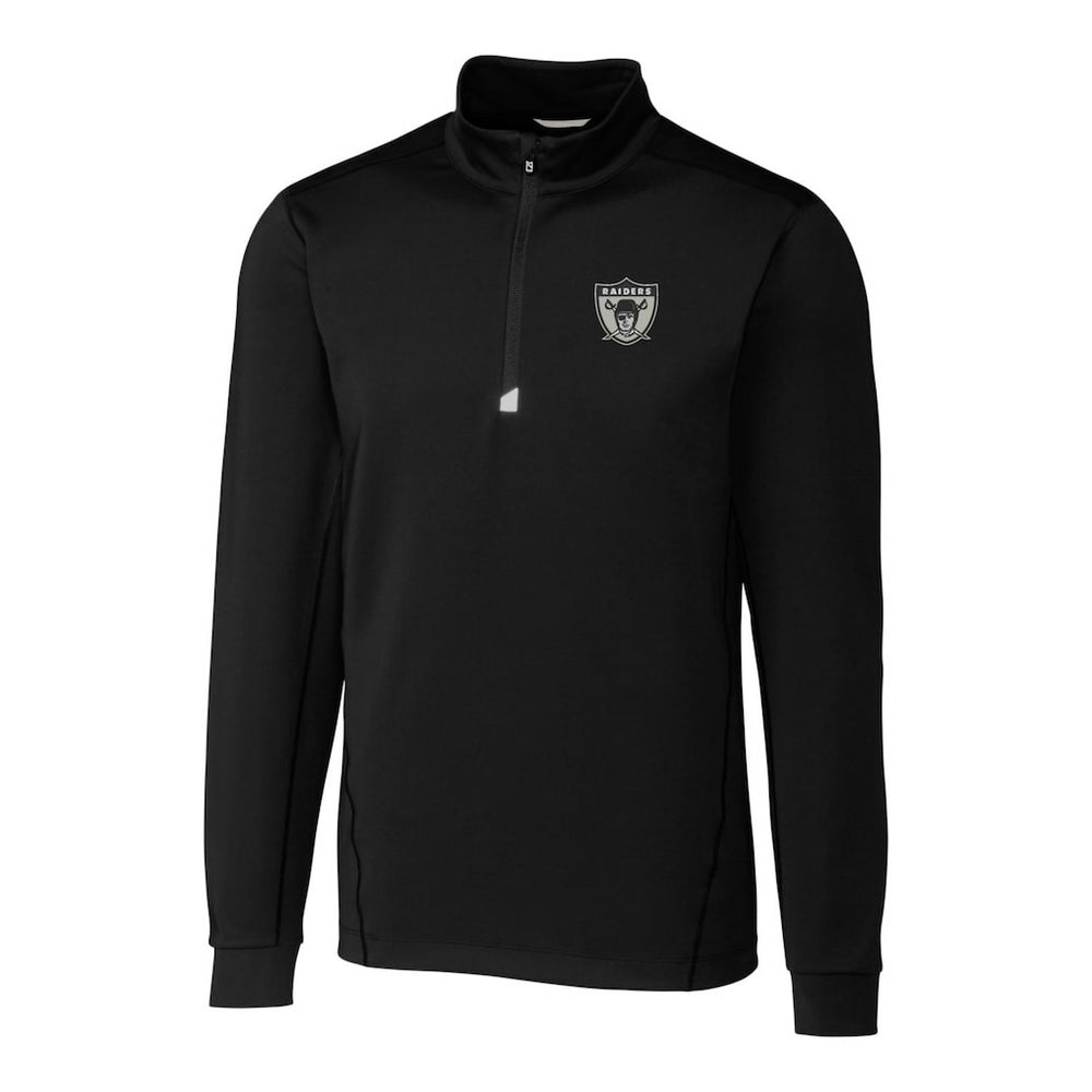 Las Vegas Raiders Cutter & Buck Throwback Logo Traverse Stretch Quarter-Zip Big & Tall Pullover Top Black - NFL