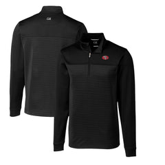 San Francisco 49ers Cutter & Buck Throwback Logo Traverse Stripe Stretch Quarter-Zip Big & Tall Pullover Top Black - NFL