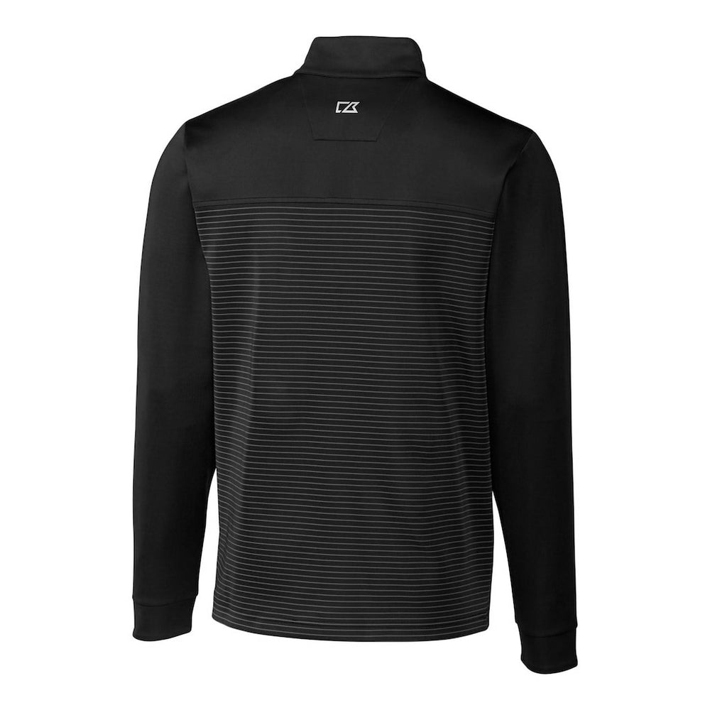 San Francisco 49ers Cutter & Buck Throwback Logo Traverse Stripe Stretch Quarter-Zip Big & Tall Pullover Top Black - NFL