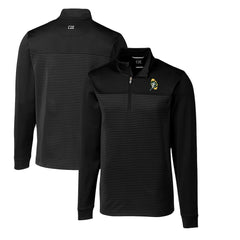 Green Bay Packers Cutter & Buck Throwback Logo Traverse Stripe Stretch Quarter-Zip Big & Tall Pullover Top Black - NFL