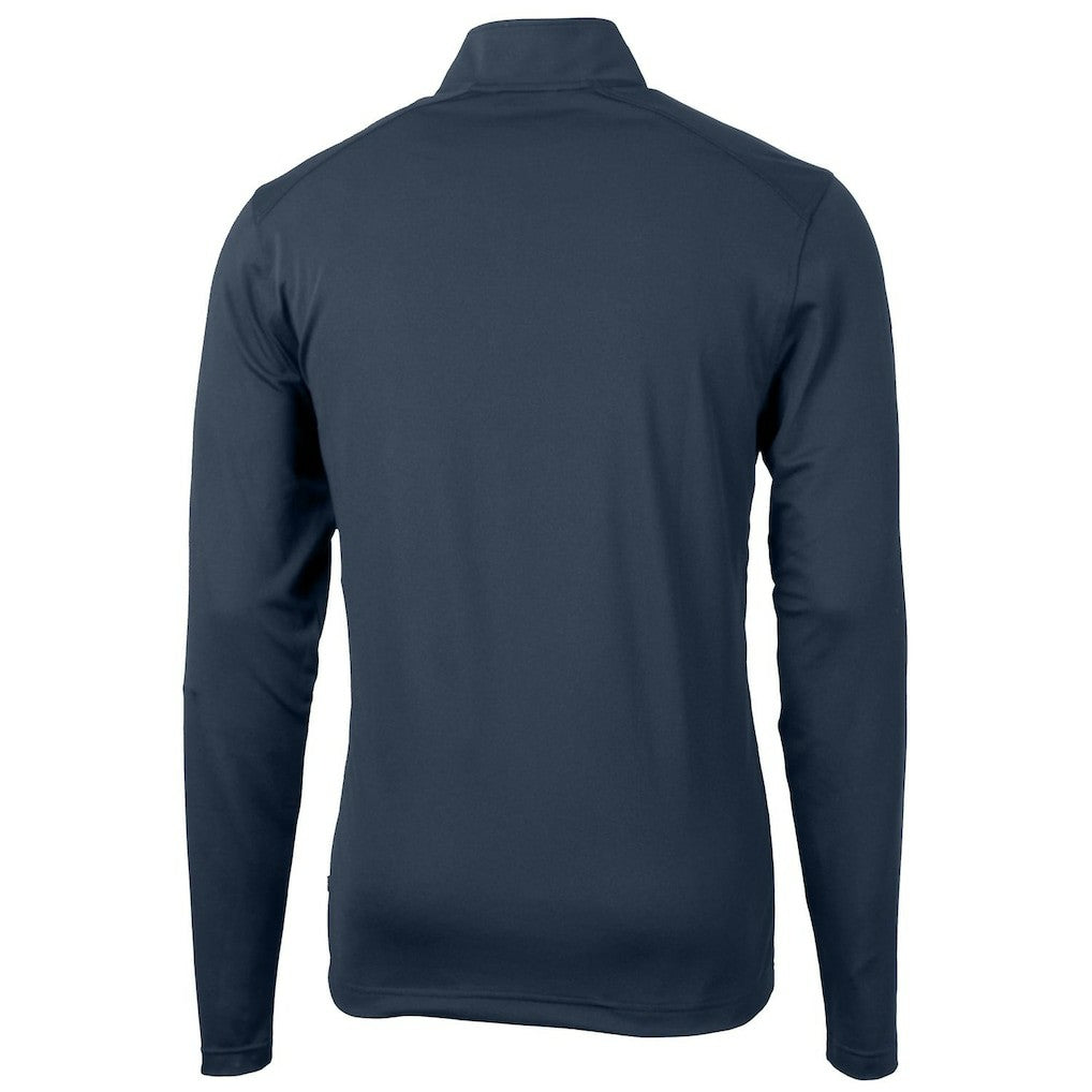 Chicago Bears Cutter & Buck Throwback Logo Virtue Eco Pique Recycled Quarter-Zip Big & Tall Pullover Top Navy - NFL