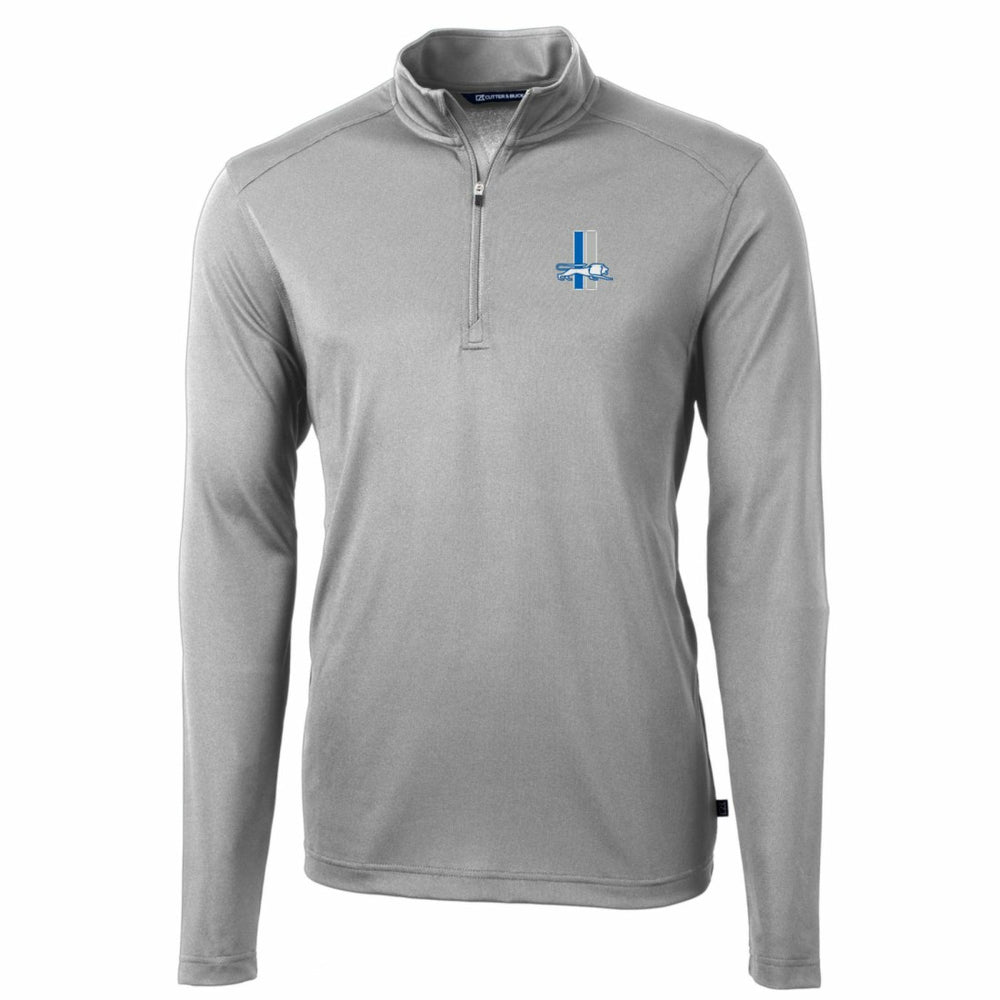 Detroit Lions Cutter & Buck Throwback Logo Virtue Eco Pique Recycled Quarter-Zip Big & Tall Pullover Top Gray - NFL