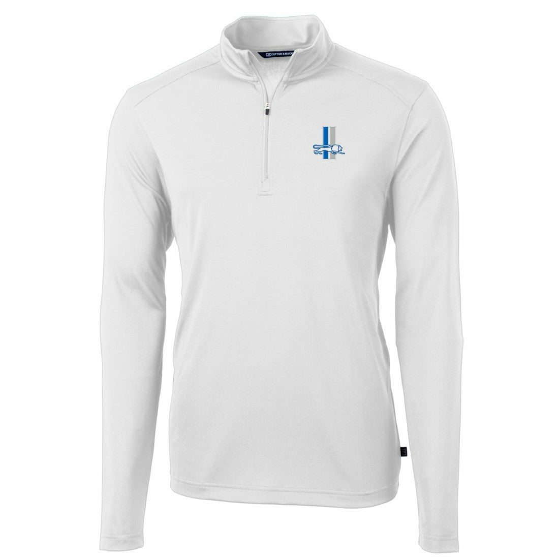 Detroit Lions Cutter & Buck Throwback Logo Virtue Eco Pique Recycled Quarter-Zip Big & Tall Pullover Top White - NFL