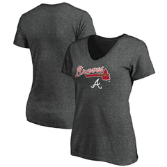 Atlanta Braves Women's Team Lockup V-Neck T-Shirt Near Me