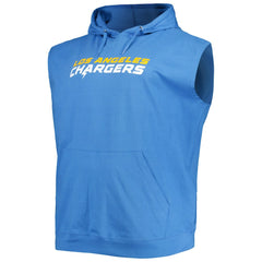 Justin Herbert Los Angeles Chargers Profile Big & Tall Muscle Pullover Hoodie Powder Blue - NFL