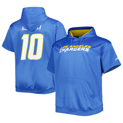 Justin Herbert Los Angeles Chargers Big & Tall Short Sleeve Pullover Hoodie Powder Blue - NFL