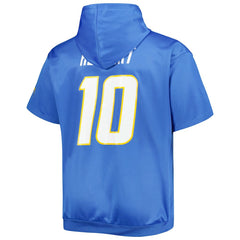 Justin Herbert Los Angeles Chargers Big & Tall Short Sleeve Pullover Hoodie Powder Blue - NFL
