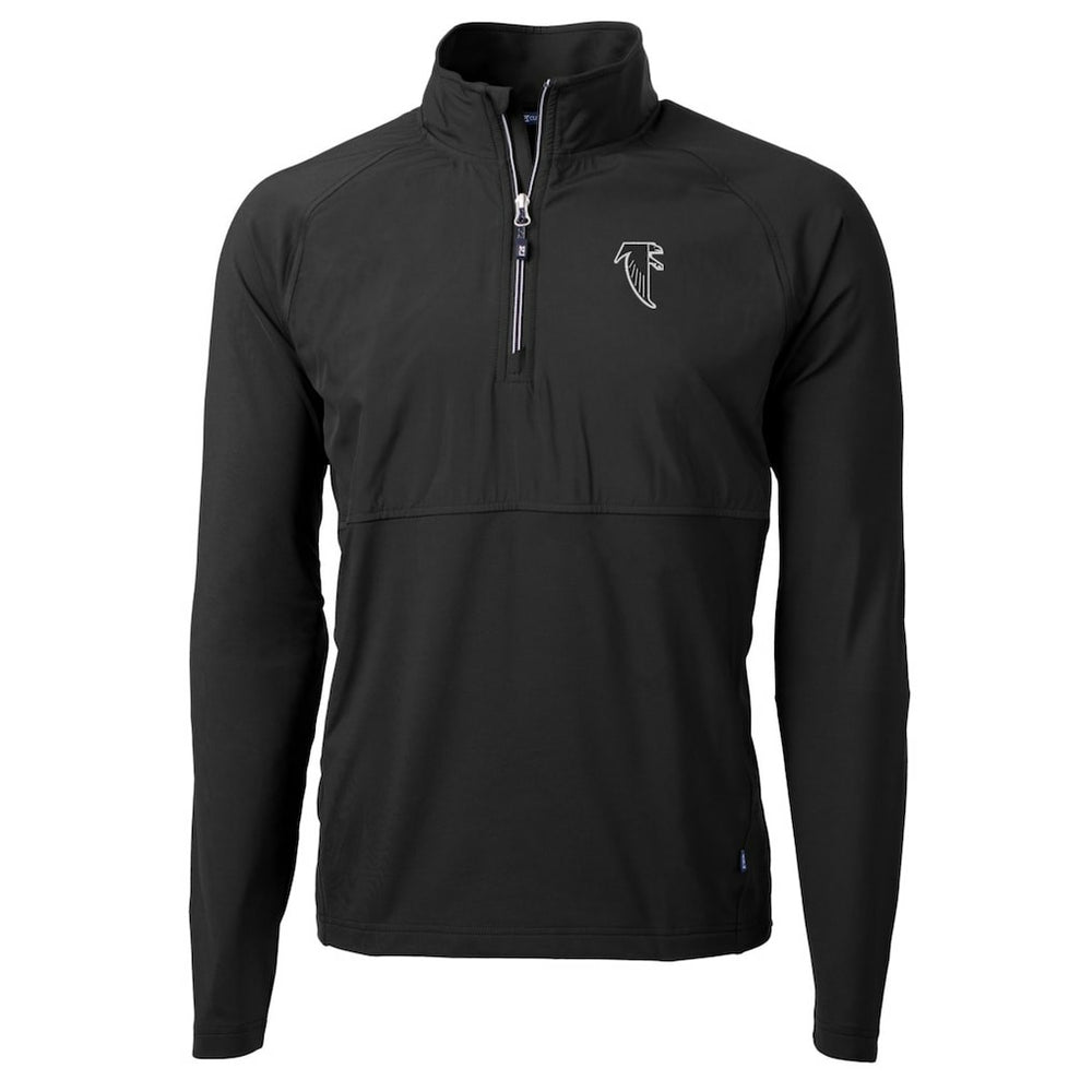Atlanta Falcons Cutter & Buck Adapt Eco Knit Hybrid Recycled Quarter-Zip Throwback Pullover Top Black - NFL