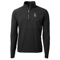 Green Bay Packers Cutter & Buck Adapt Eco Knit Hybrid Throwback Recycled Quarter-Zip Pullover Black - NFL