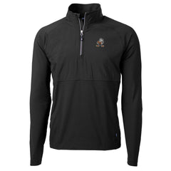 Cleveland Browns Cutter & Buck Adapt Eco Knit Hybrid Recycled Quarter-Zip Throwback Pullover Top Black - NFL