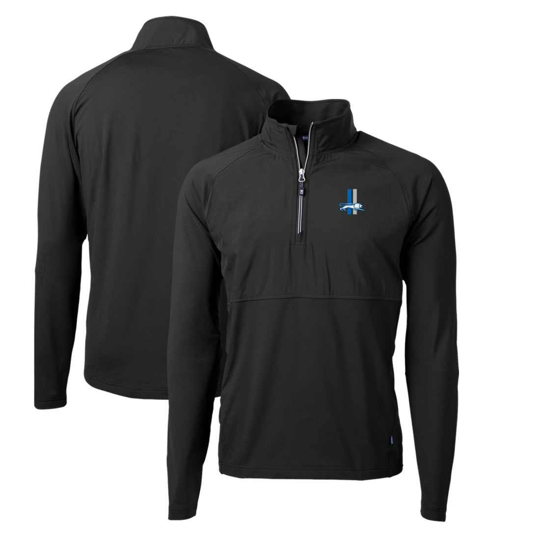 Detroit Lions Cutter & Buck Adapt Eco Knit Hybrid Recycled Quarter-Zip Throwback Pullover Top Black - NFL