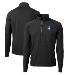 Detroit Lions Cutter & Buck Adapt Eco Knit Hybrid Recycled Quarter-Zip Throwback Pullover Top Black - NFL