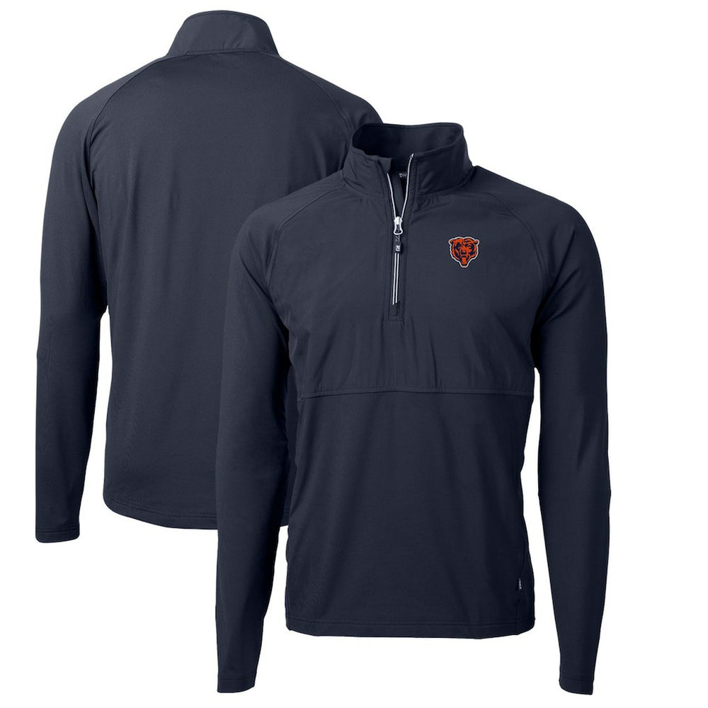 Chicago Bears Cutter & Buck Adapt Eco Knit Hybrid Recycled Quarter-Zip Throwback Pullover Top Navy - NFL