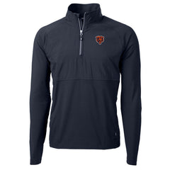 Chicago Bears Cutter & Buck Adapt Eco Knit Hybrid Recycled Quarter-Zip Throwback Pullover Top Navy - NFL