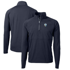 Los Angeles Chargers Cutter & Buck Adapt Eco Knit Hybrid Recycled Quarter-Zip Throwback Pullover Top Navy - NFL