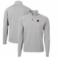 Chicago Bears Cutter & Buck Adapt Eco Knit Hybrid Recycled Quarter-Zip Throwback Pullover Top Gray - NFL