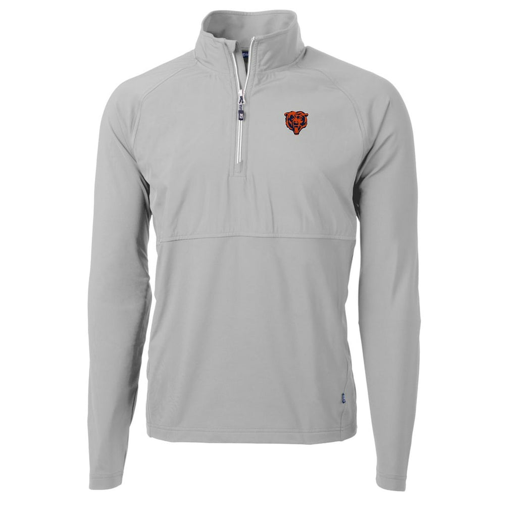 Chicago Bears Cutter & Buck Adapt Eco Knit Hybrid Recycled Quarter-Zip Throwback Pullover Top Gray - NFL