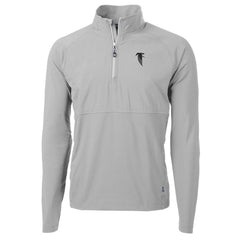 Atlanta Falcons Cutter & Buck Adapt Eco Knit Hybrid Recycled Quarter-Zip Throwback Pullover Top Gray - NFL