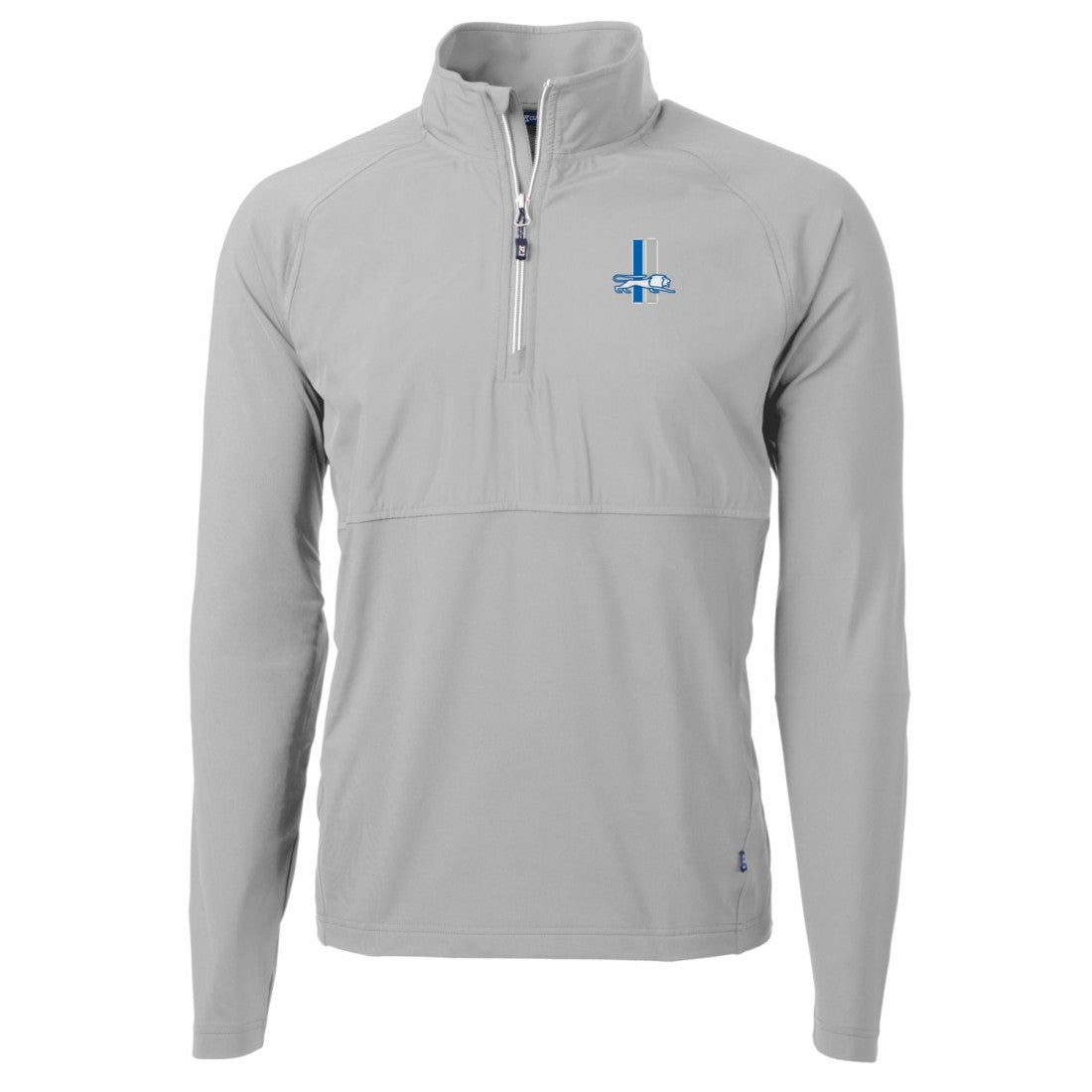 Detroit Lions Cutter & Buck Adapt Eco Knit Hybrid Recycled Quarter-Zip Throwback Pullover Top Gray - NFL