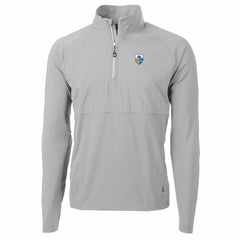 Los Angeles Chargers Cutter & Buck Adapt Eco Knit Hybrid Recycled Quarter-Zip Throwback Pullover Top Gray - NFL