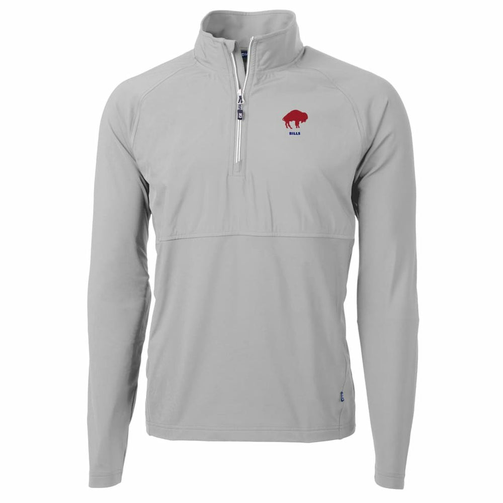 Buffalo Bills Cutter & Buck Adapt Eco Knit Hybrid Recycled Quarter-Zip Throwback Pullover Top Gray - NFL