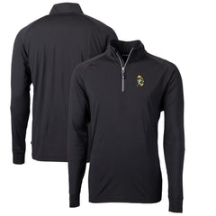 Green Bay Packers Cutter & Buck Adapt Eco Knit Stretch Recycled Quarter-Zip Throwback Pullover Top Black - NFL