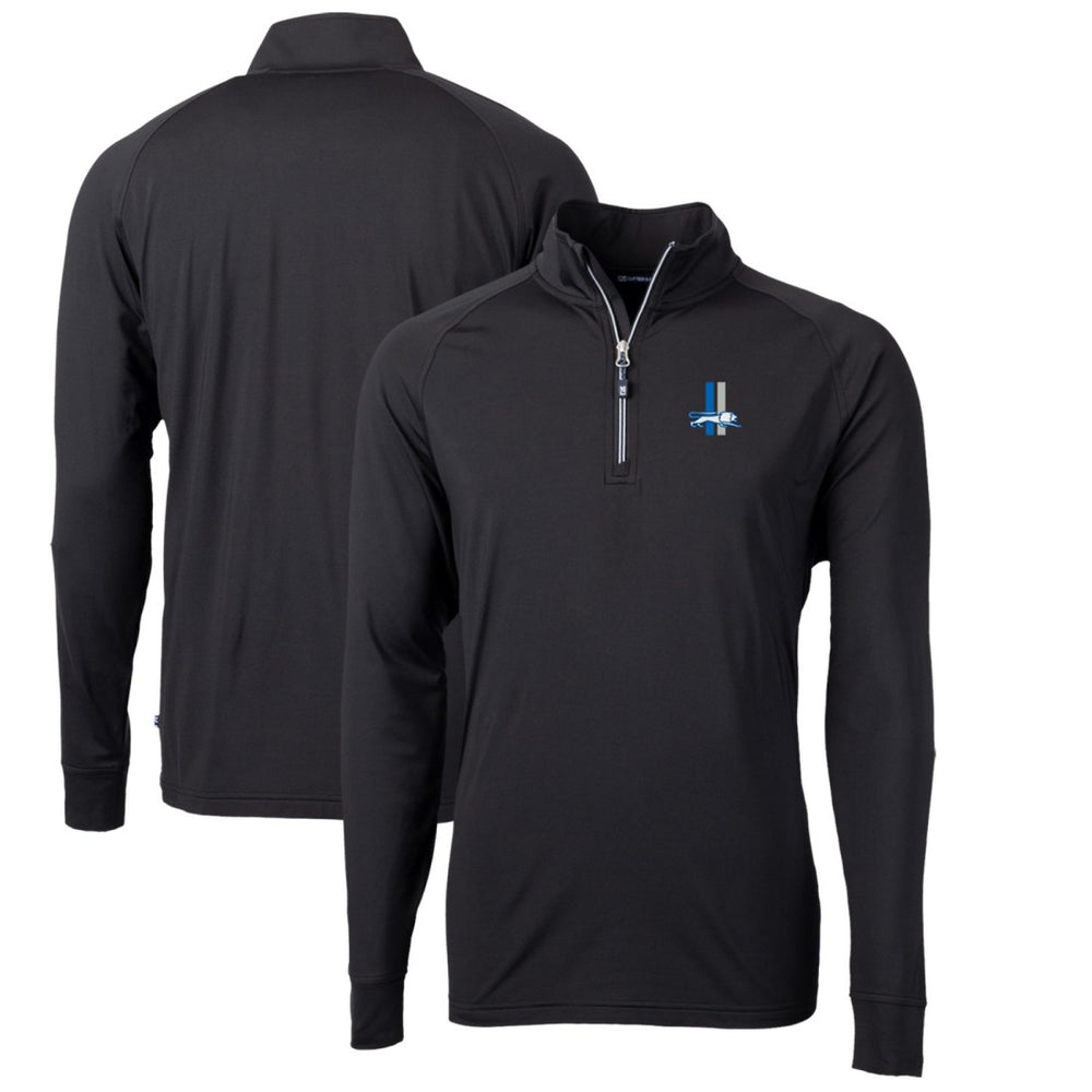 Detroit Lions Cutter & Buck Adapt Eco Knit Stretch Recycled Quarter-Zip Throwback Pullover Top Black - NFL