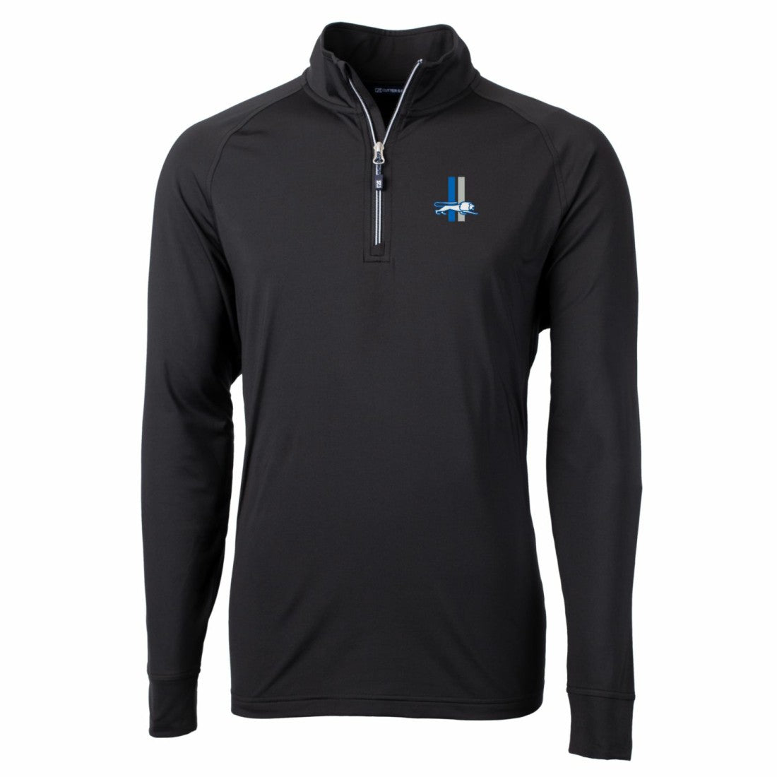 Detroit Lions Cutter & Buck Adapt Eco Knit Stretch Recycled Quarter-Zip Throwback Pullover Top Black - NFL