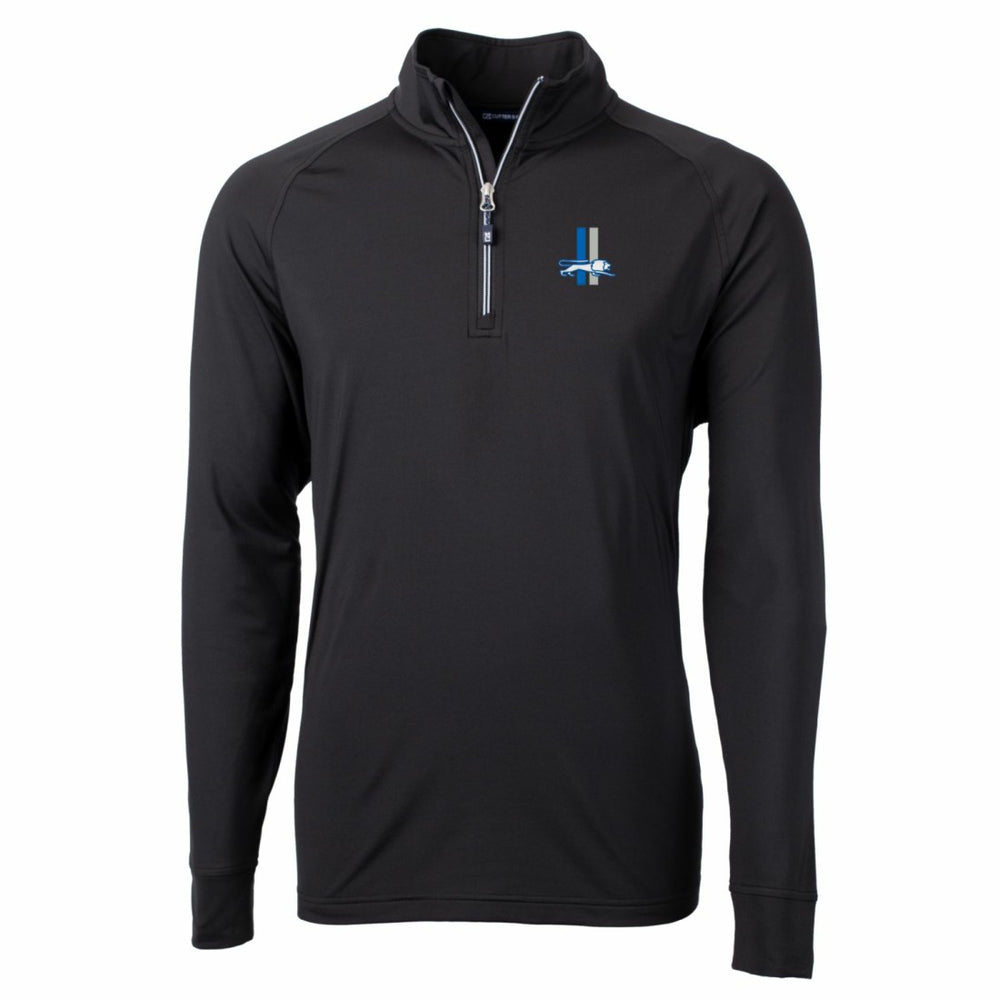 Detroit Lions Cutter & Buck Adapt Eco Knit Stretch Recycled Quarter-Zip Throwback Pullover Top Black - NFL