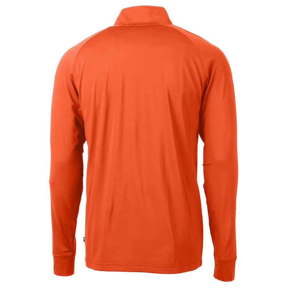 Chicago Bears Cutter & Buck Adapt Eco Knit Stretch Recycled Quarter-Zip Throwback Pullover Top Orange - NFL