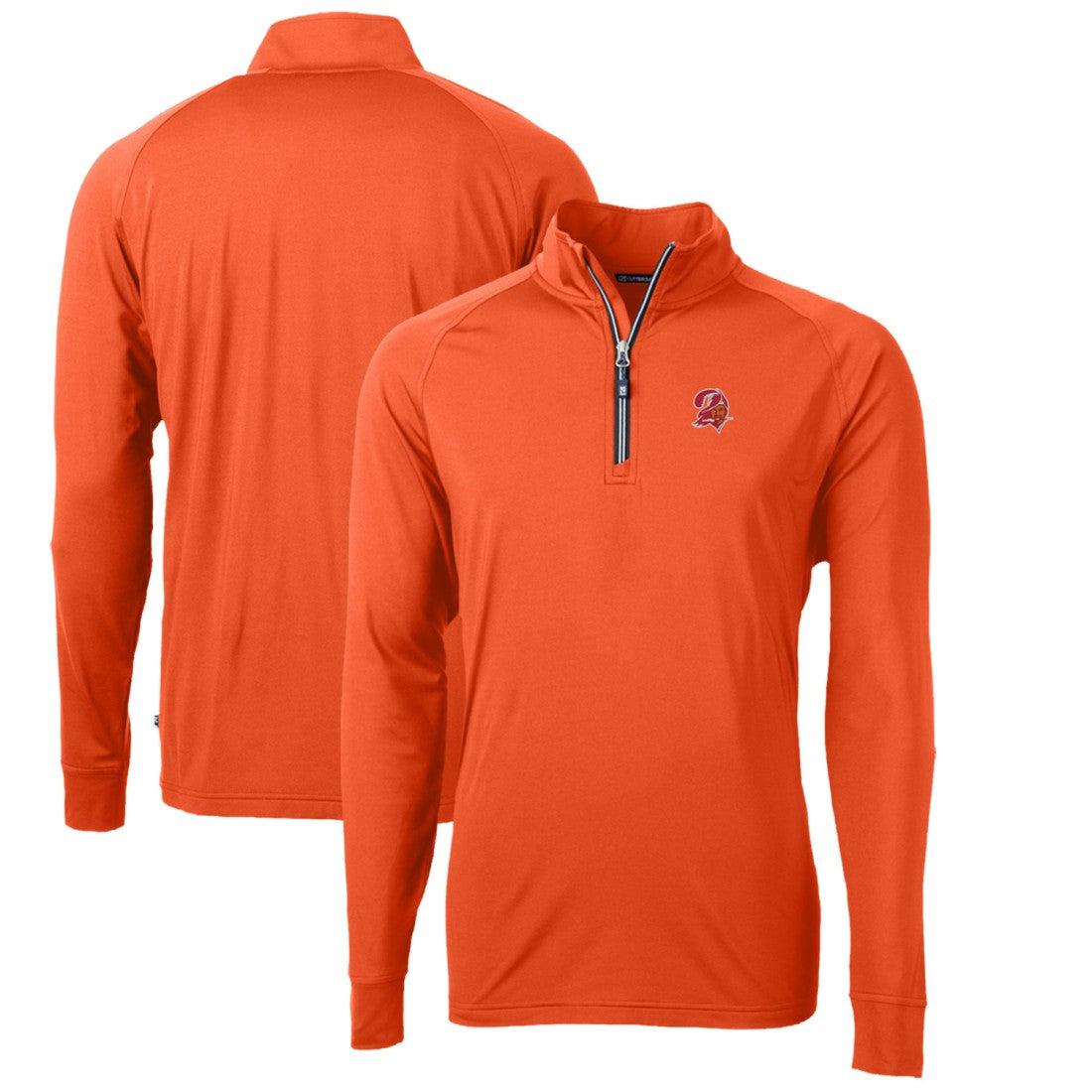 Tampa Bay Buccaneers Cutter & Buck Adapt Eco Knit Stretch Recycled Quarter-Zip Throwback Pullover Top Orange - NFL