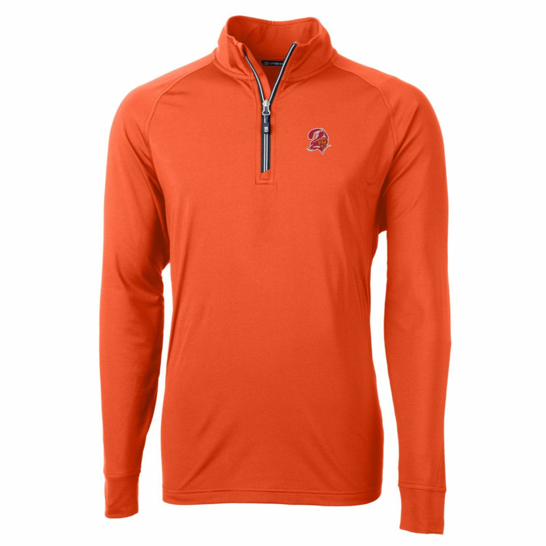 Tampa Bay Buccaneers Cutter & Buck Adapt Eco Knit Stretch Recycled Quarter-Zip Throwback Pullover Top Orange - NFL