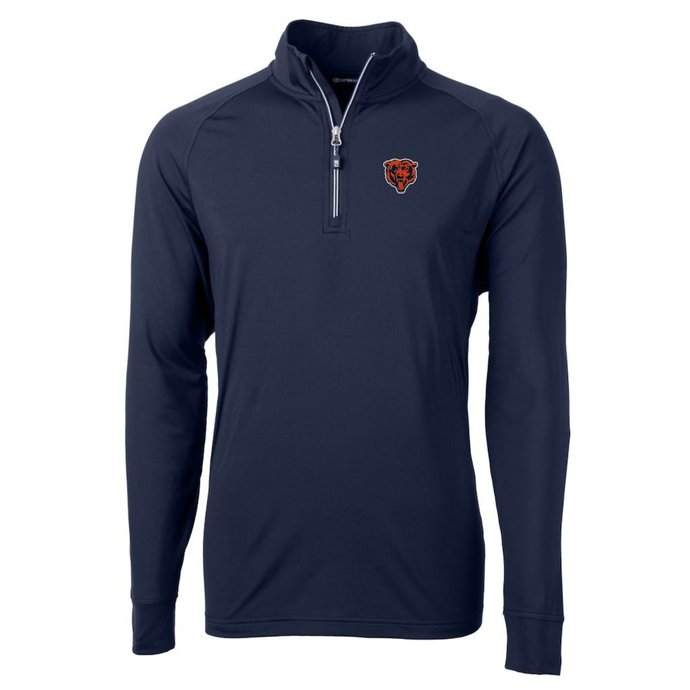 Chicago Bears Cutter & Buck Adapt Eco Knit Stretch Recycled Quarter-Zip Throwback Pullover Top Navy - NFL