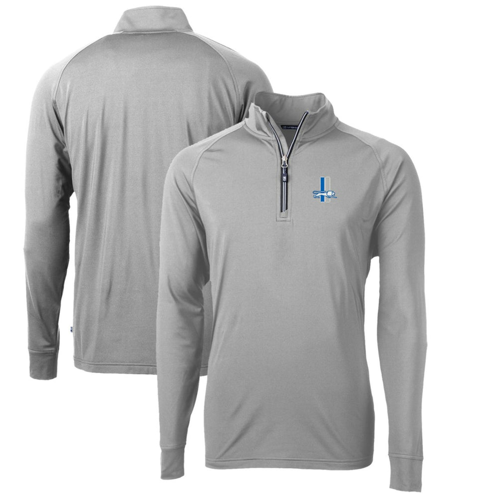 Detroit Lions Cutter & Buck Adapt Eco Knit Stretch Recycled Quarter-Zip Throwback Pullover Top Gray - NFL