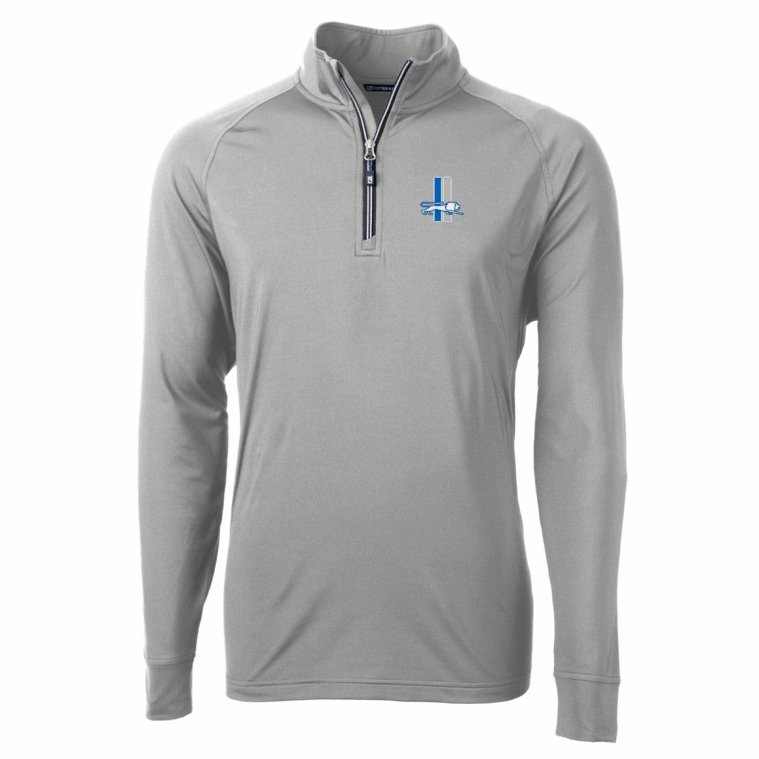 Detroit Lions Cutter & Buck Adapt Eco Knit Stretch Recycled Quarter-Zip Throwback Pullover Top Gray - NFL