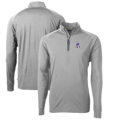 New England Patriots Cutter & Buck Adapt Eco Knit Stretch Recycled Quarter-Zip Throwback Pullover Top Gray - NFL