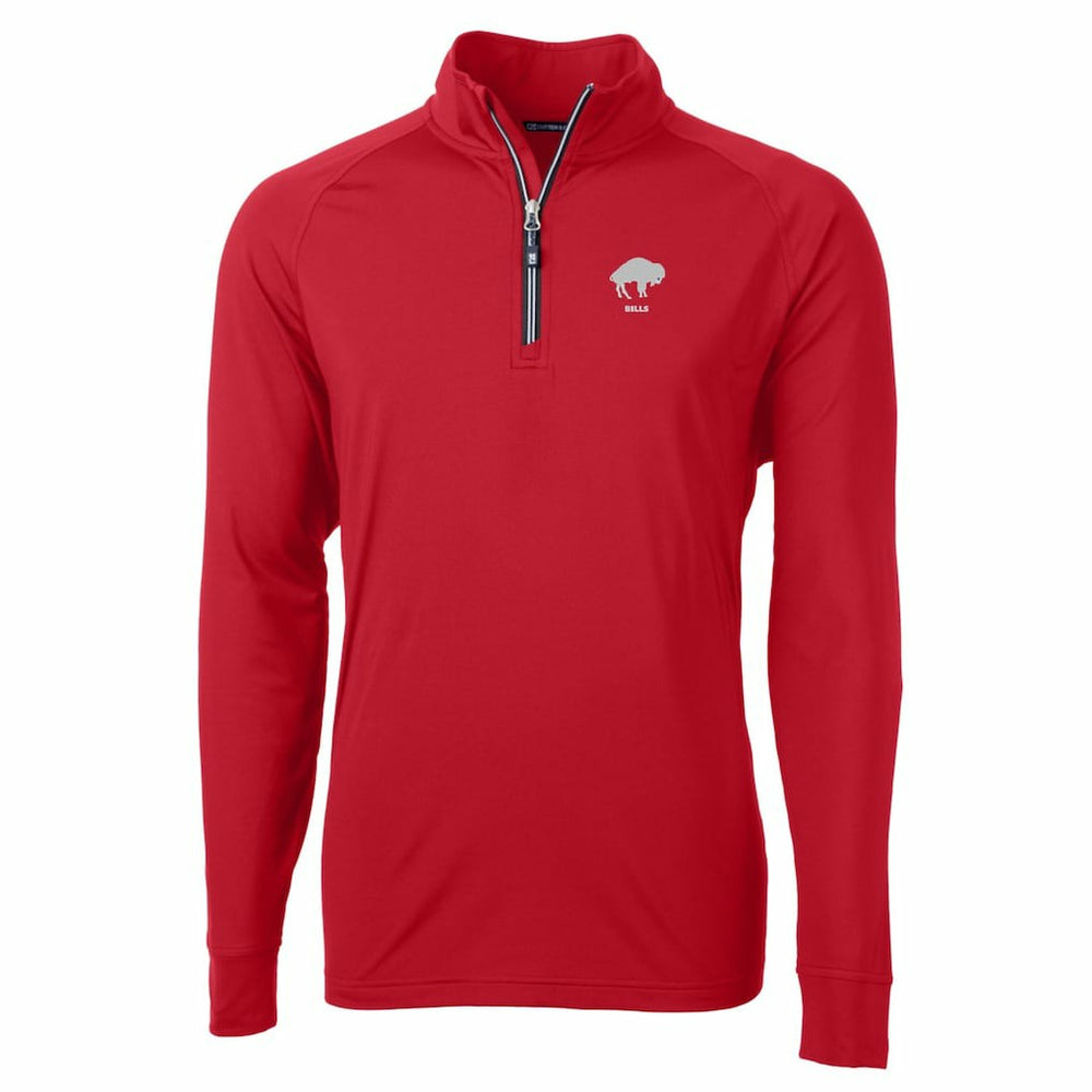 Buffalo Bills Cutter & Buck Adapt Eco Knit Stretch Recycled Quarter-Zip Throwback Pullover Top Red - NFL